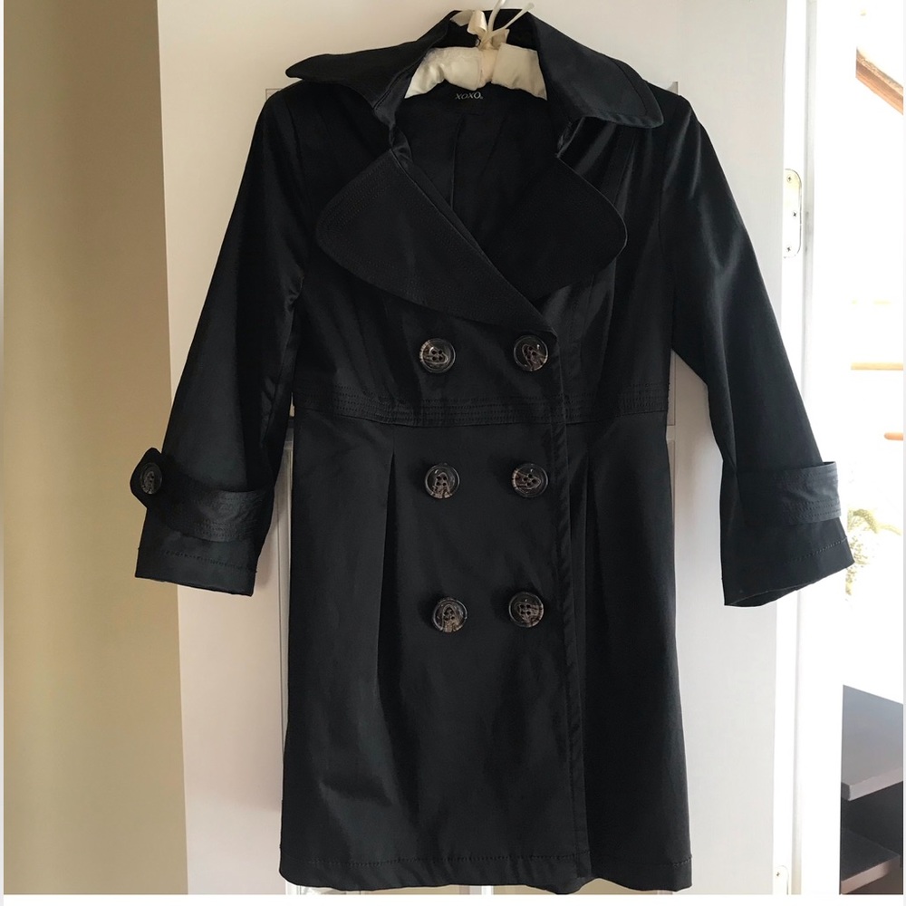 Black satin like jacket.